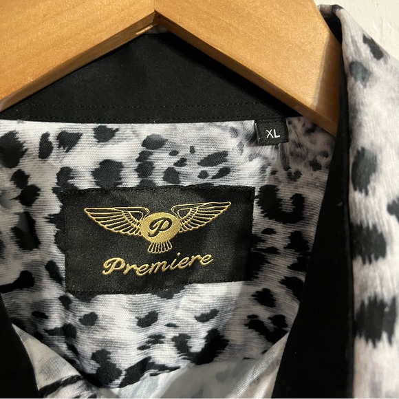 Premier Bengal Tiger Long Sleeve Button Up Black and White Animal Print Shirt - Picture 4 of 6